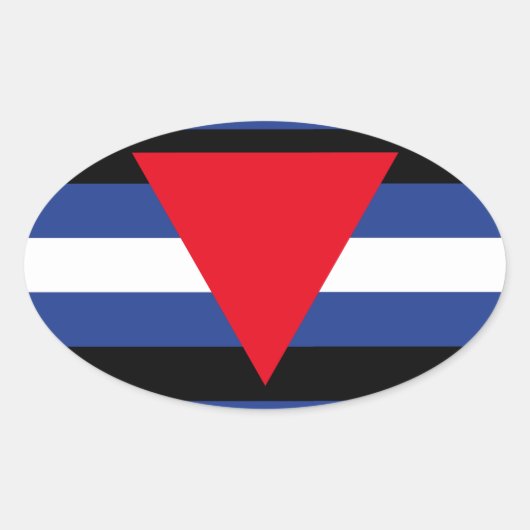 LEDEREN QUEER PRIDE OVALE STICKER (Voorkant)