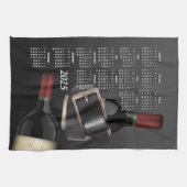 Lederen riem en wijnfles 2025 Kalender Theedoek (Horizontaal)