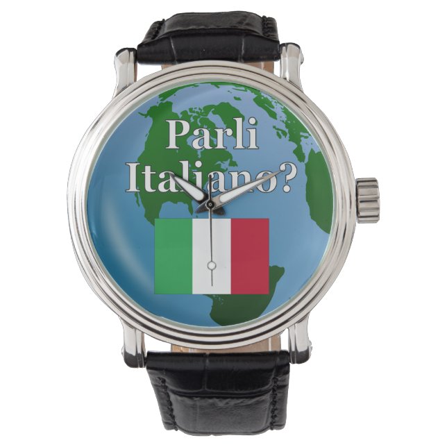  lederen riem, zwarte lederen riem horloge (Voorkant)