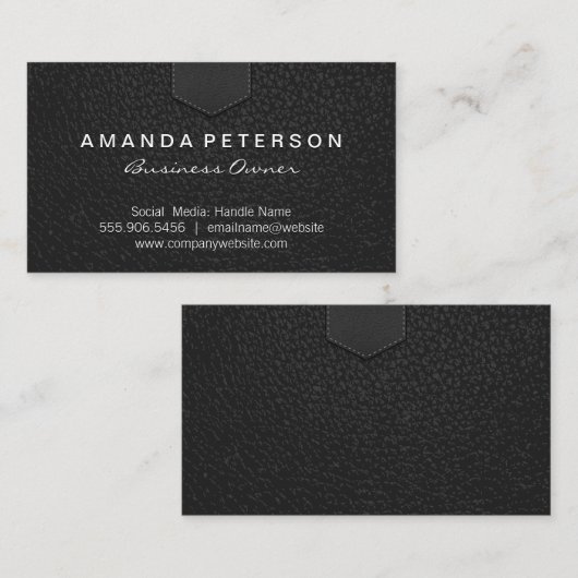 lederen schoot | Stitched Visitekaartje (Voorkant / Achterkant)