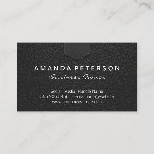 lederen schoot | Stitched Visitekaartje (Voorkant)