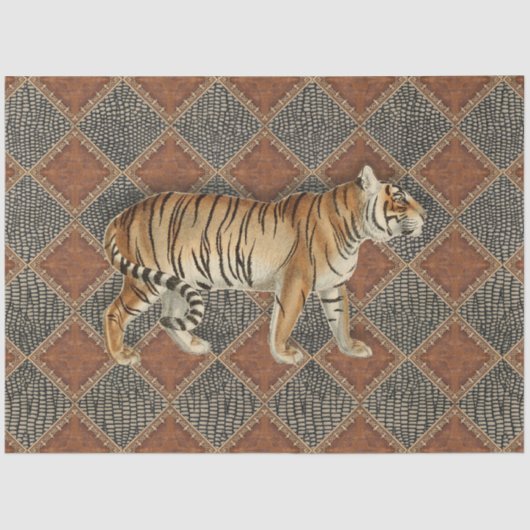 lederen slang in tijger - zwarte ontkoppeling tissuepapier (Voorkant)