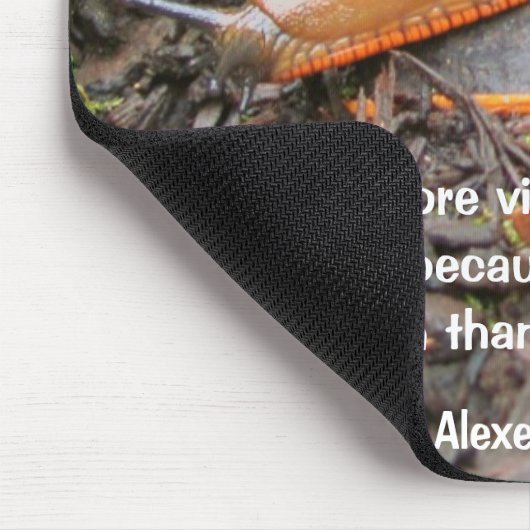 Lederen Slug met quote Muismat (Hoek)