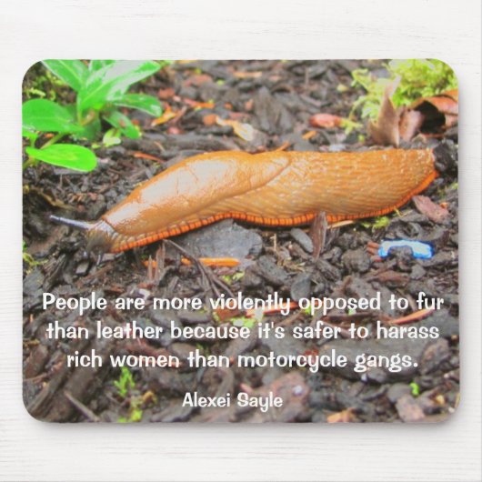 Lederen Slug met quote Muismat (Voorkant)