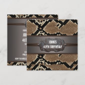 Lederen Snake Skin verjaardagsfeestje Kaart (Voorkant / Achterkant)