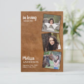  lederen sympathie 3 Foto begrafenis Bedankkaart (Staand voorkant)