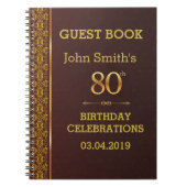  lederen textuur 80th Birthday Guestbook Notitieboek (Voorkant)