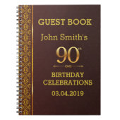  lederen textuur 90th Birthday Guestbook Notitieboek (Voorkant)
