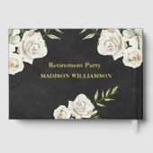 Lederen textuur Bloemen Pensioen Partij Gouden Fol Gastenboek (Achterkant)