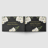 Lederen textuur Bloemen Pensioen Partij Gouden Fol Gastenboek (Volledig)