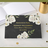 Lederen textuur Bloemen Pensioen Partij Gouden Fol Gastenboek