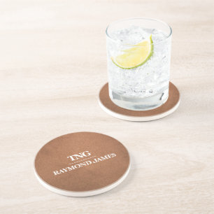 Lederen Textuur Branded Plastic onderzetter