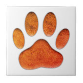 lederen textuur Dog Paw Print Tegeltje (Voorkant)