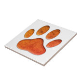 lederen textuur Dog Paw Print Tegeltje (Zijkant)