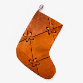 Lederen textuur. kleine kerstsok (Voorkant (Hangend))