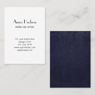 Lederen textuur, lederen achtergrond - blauw visitekaartje