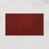 Lederen textuur, lederen achtergrond - rood visitekaartje (Achterkant)