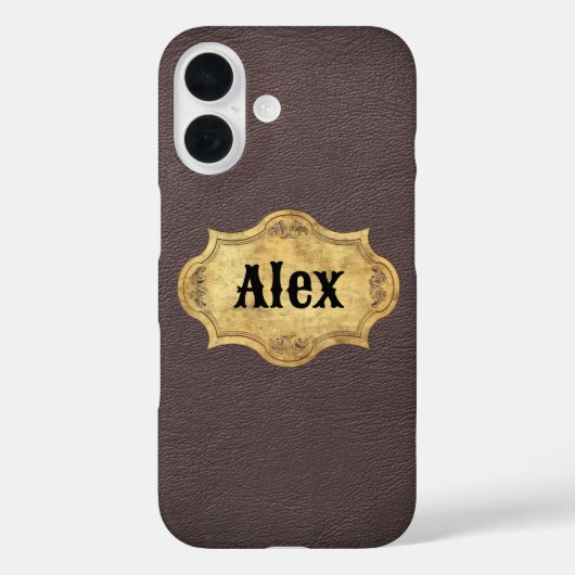 Lederen textuur met Grunge Badge Case-Mate iPhone Case (Achterkant)