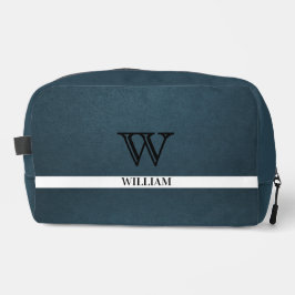 Lederen textuur zwart monogram Naam Toilettasje
