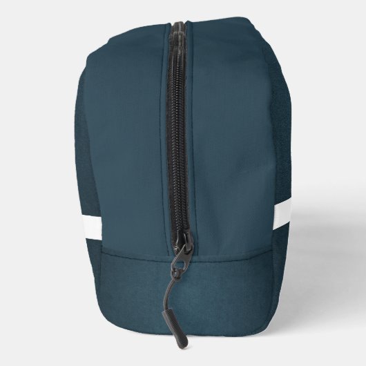 Lederen textuur zwart monogram Naam Toilettasje (Rechts)