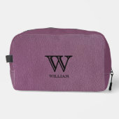 Lederen textuur zwart monogram Naam Toilettasje (Voorkant)