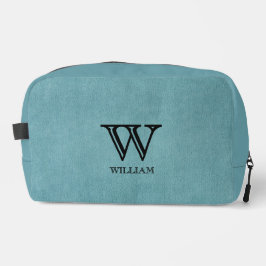 Lederen textuur zwart monogram Naam Toilettasje