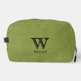 Lederen textuur zwart monogram Naam Toilettasje