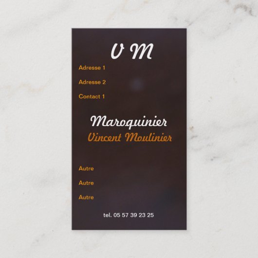 Lederen visitekaartje (Voorkant)