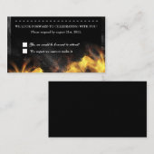 Lederen vlammen en noppen RSVP-ontvangstkaart Informatiekaartje (Voorkant / Achterkant)