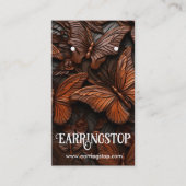 Lederen vlinder design patroon oorbel Kaarten Visitekaartje (Voorkant)