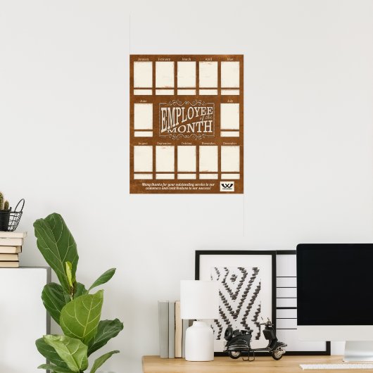 Lederen werknemer van het poster van de maandfotov (Thuiskantoor)