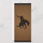 Lederen Western Wild West Cowboy Verjaardagsfoto Kaart (Achterkant)