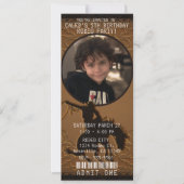 Lederen Western Wild West Cowboy Verjaardagsfoto Kaart (Voorkant)