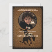 Lederen Western Wild West Cowboy Verjaardagsfoto Kaart (Voorkant)