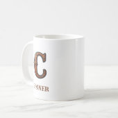 Lederen Westers Initiaal Monogram C Koffiemok (Voorkant links)