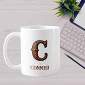 Lederen Westers Initiaal Monogram C Koffiemok