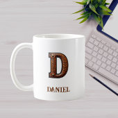 Lederen Westers Initiaal Monogram D Koffiemok