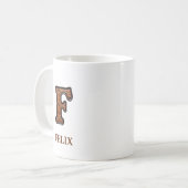 Lederen Westers Initiaal Monogram F Koffiemok (Voorkant links)