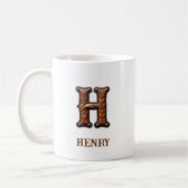 Lederen Westers Initiaal Monogram H Koffiemok (Links)