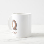 Lederen Westers Initiaal Monogram Q Koffiemok (Voorkant links)