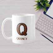 Lederen Westers Initiaal Monogram Q Koffiemok