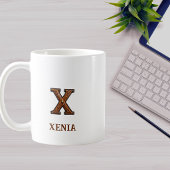 Lederen Westers Initiaal Monogram X Koffiemok