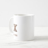 Lederen Westers Initiaal Monogram X Koffiemok (Voorkant links)