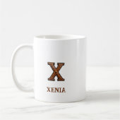 Lederen Westers Initiaal Monogram X Koffiemok (Links)