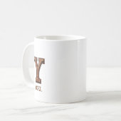 Lederen Westers Initiaal Monogram Y Koffiemok (Voorkant links)