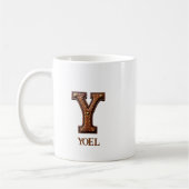 Lederen Westers Initiaal Monogram Y Koffiemok (Links)