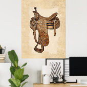 lederen zadel Wall Art Printable Poster (Thuiskantoor)