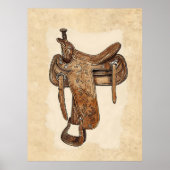 lederen zadel Wall Art Printable Poster (Voorkant)