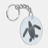 Lederen Zee Schrootschildpad Sleutelhanger (Voorkant Links)