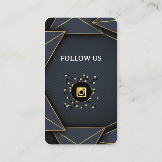 Lederen zwart-gouden sociale media QR-code Visitekaartje (Achterkant)